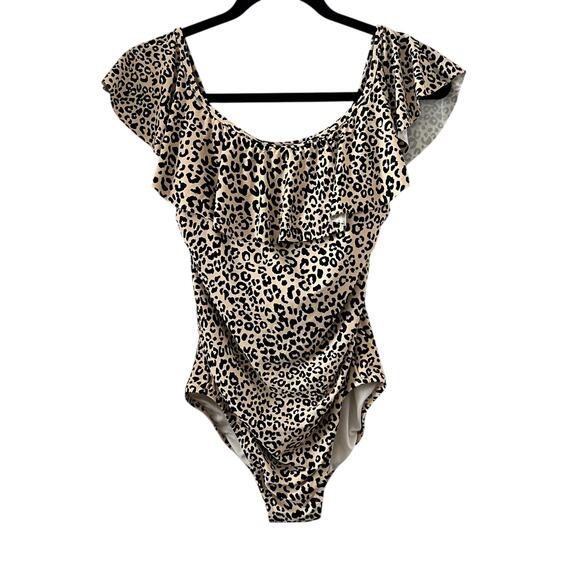 Gap Other - Gap Ruffle Cheetah Print One Swimsuit Size XS